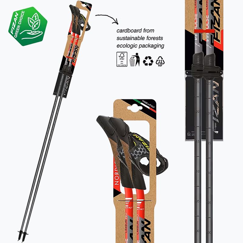 Nordic walking poles Fizan Carbon Pro Impulse red 3