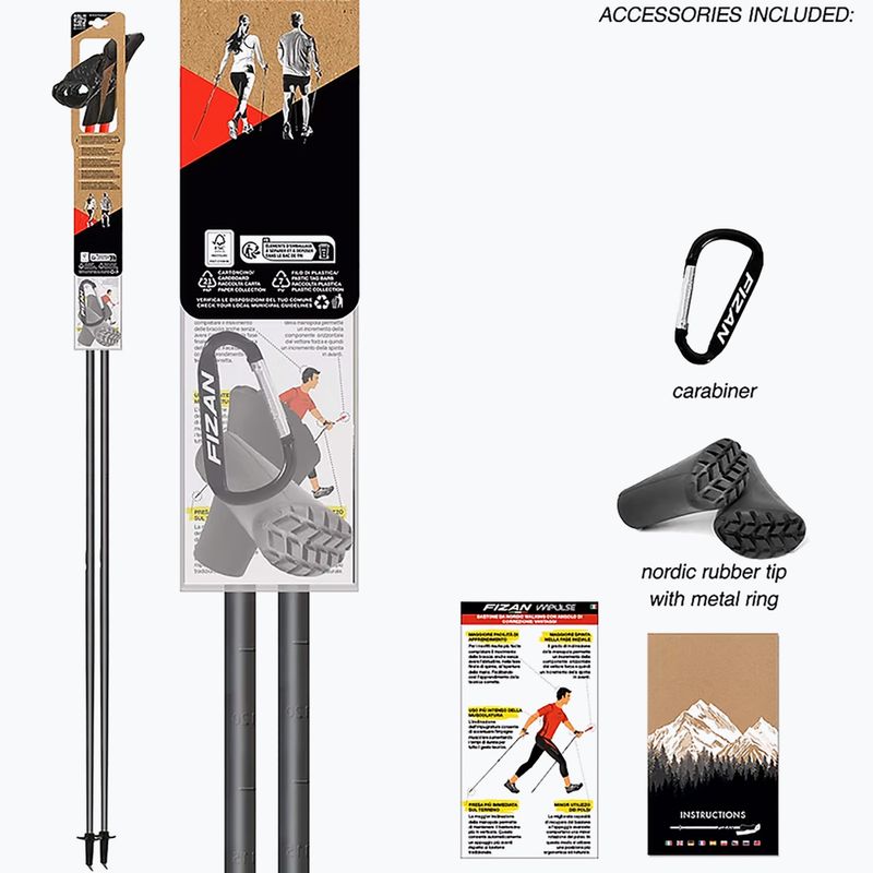 Nordic walking poles Fizan Carbon Pro Impulse red 4