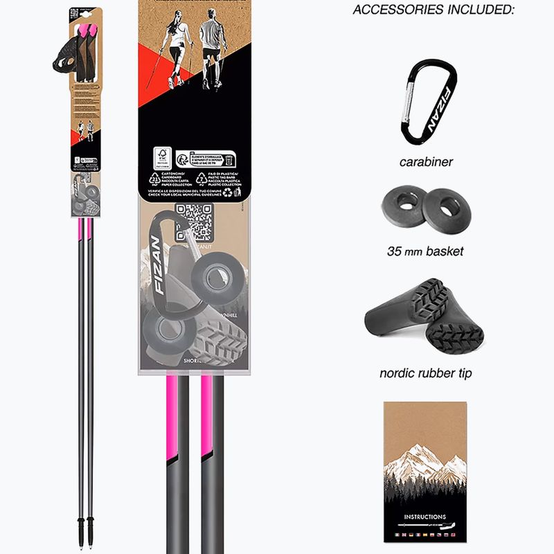 Nordic walking poles Fizan Runner pink 4
