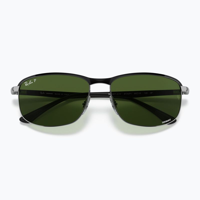 Sunglasses Ray-Ban Rb3671 Polarized+ Lenses black silver/dark green polarized+ 3