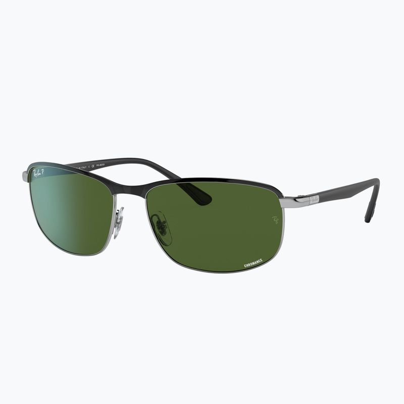 Sunglasses Ray-Ban Rb3671 Polarized+ Lenses black silver/dark green polarized+ 4