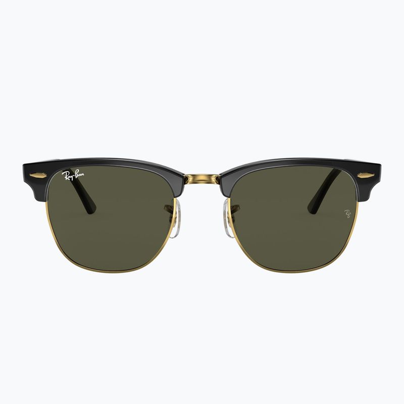 Sunglasses Ray-Ban Clubmaster Classic black/gold/green g-15 2