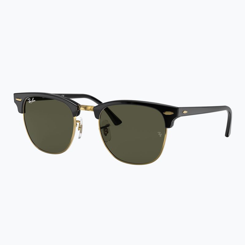 Sunglasses Ray-Ban Clubmaster Classic black/gold/green g-15 4