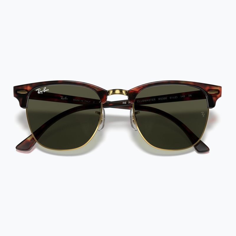 Sunglasses Ray-Ban Clubmaster Classic tortoiseshell/gold/green g-15 3