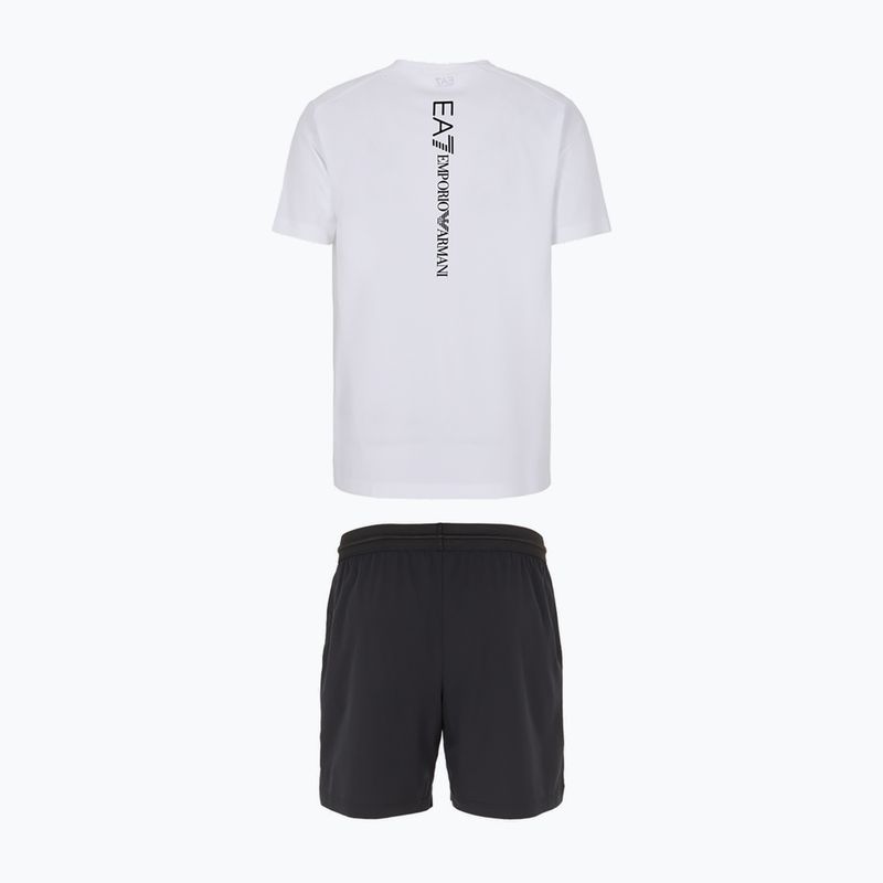 EA7 Emporio Armani Ventus7 Travel white/black T-shirt + shorts set 2