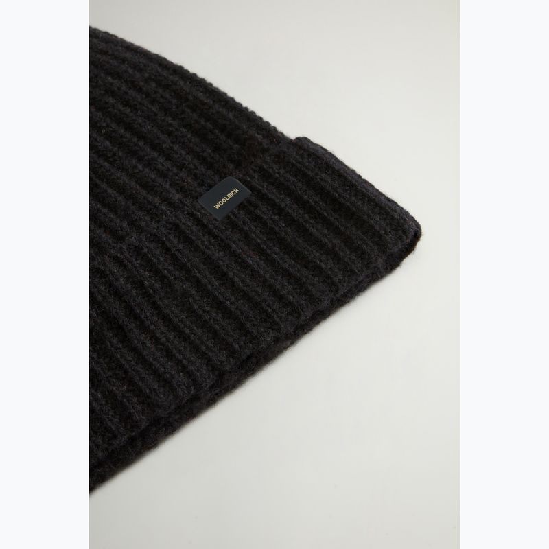 Men's winter hat Woolrich Knitted Ribbed Beanie black 4
