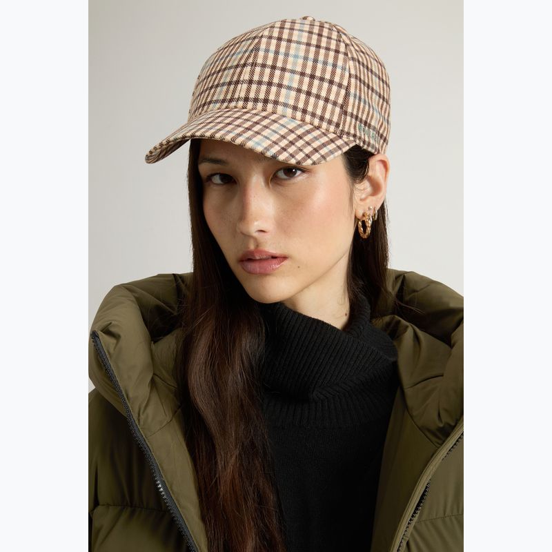Women's baseball cap Woolrich Check Baseball Cap beige check 4