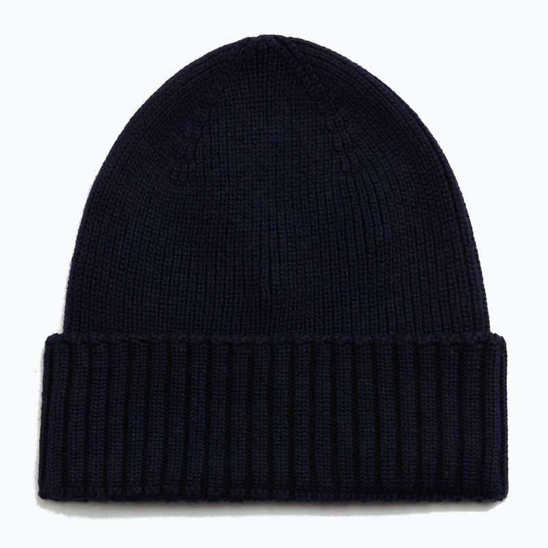 Men's winter hat Woolrich Legacy Patch Beanie melton blue 2