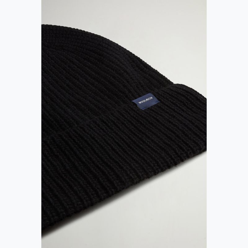 Men's winter hat Woolrich Knitted Ribbed Beanie black 3