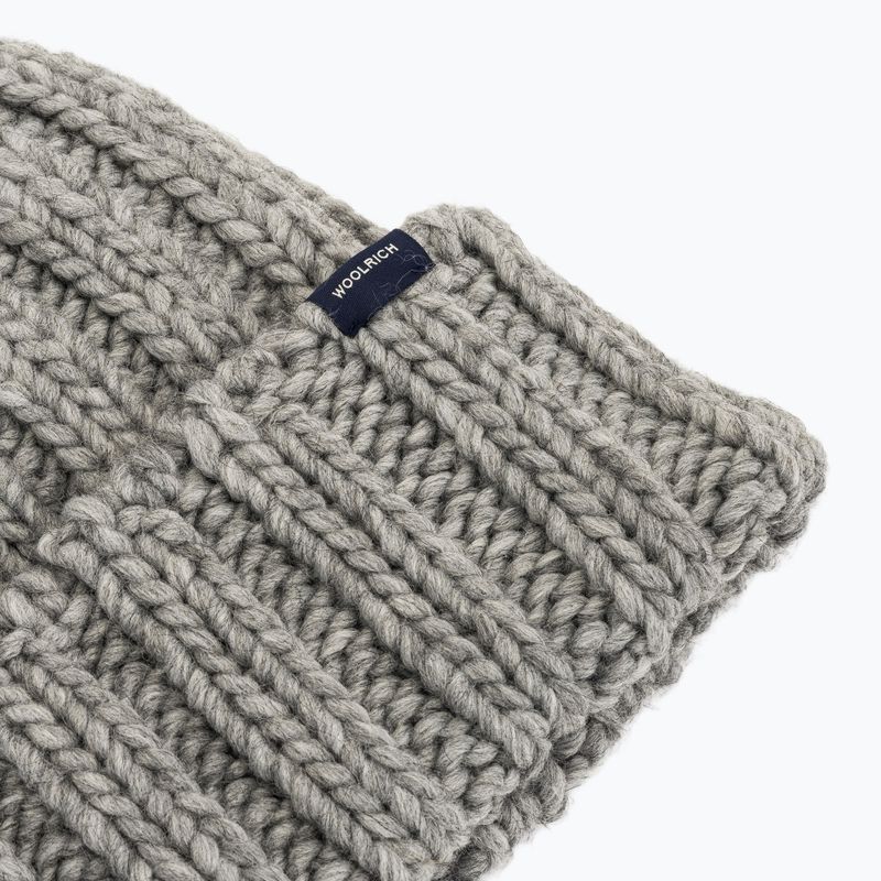 Women's winter hat Woolrich Chunky Beanie light grey melange 3