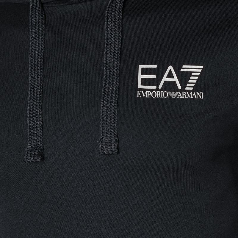 Men's EA7 Emporio Armani Train Logo Series Hoodie Extended Logo Coft night blue/white logo sweatshirt 7