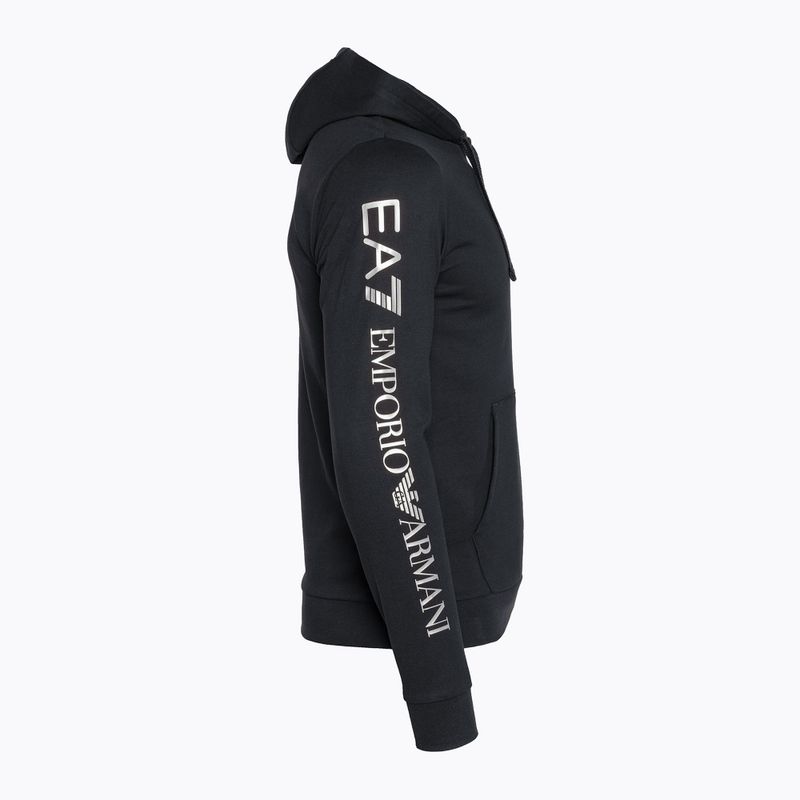 Men's EA7 Emporio Armani Train Logo Series Hoodie Extended Logo Coft night blue/white logo sweatshirt 8
