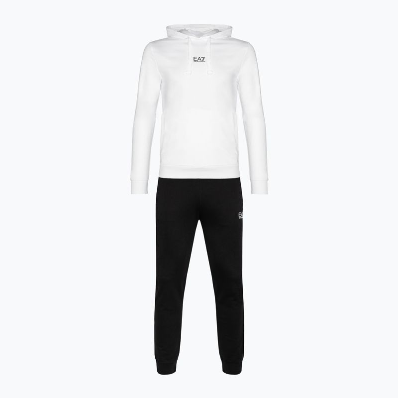 Men's EA7 Emporio Armani Train Core ID Hoodie Coft white/black tracksuit