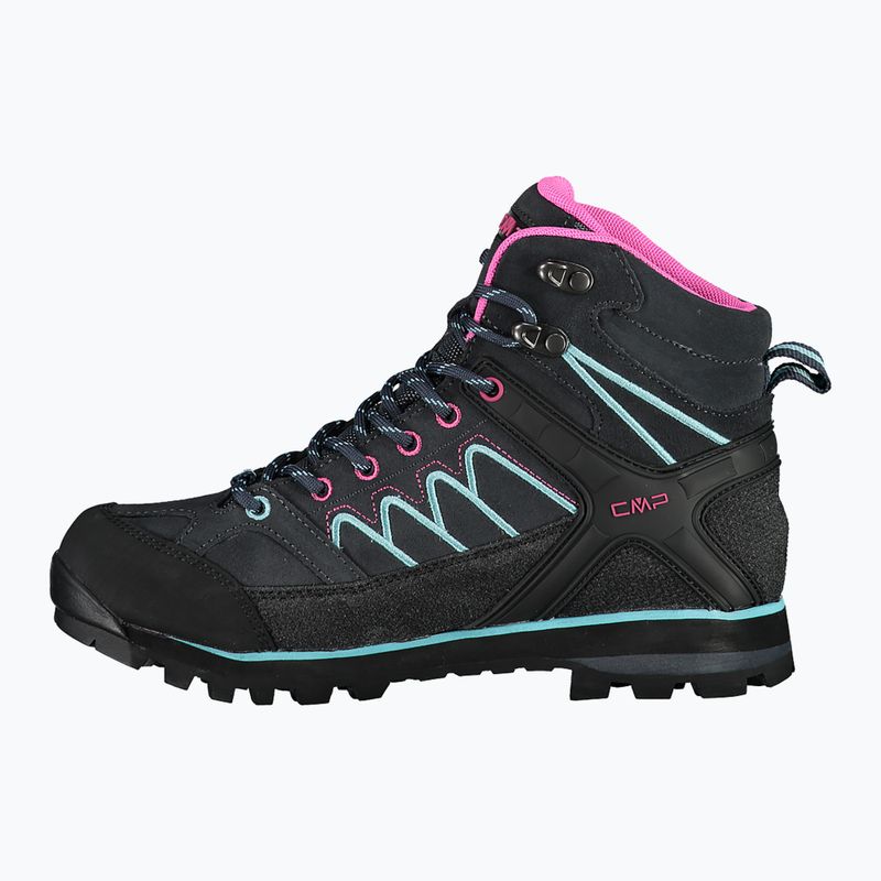 Women's trekking boots CMP Moon Mid WP anthracite/acqua 10