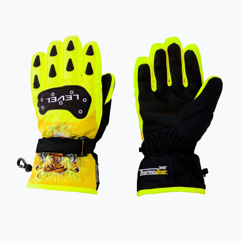 Level Junior children's ski gloves yellow 4152