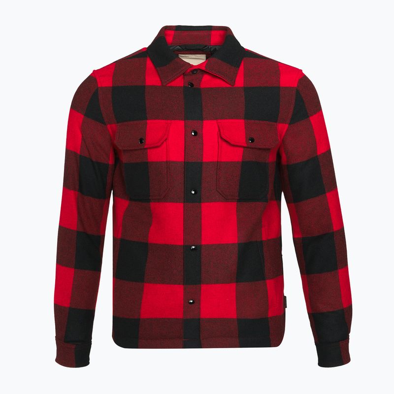 Men's Woolrich Alaskan Wool Check Overshirt charcoal buffalo red buffalo