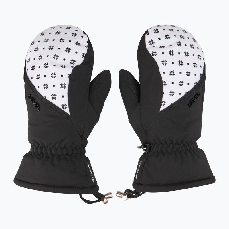 Women's Level Mummies Mitt black/white ski glove 2