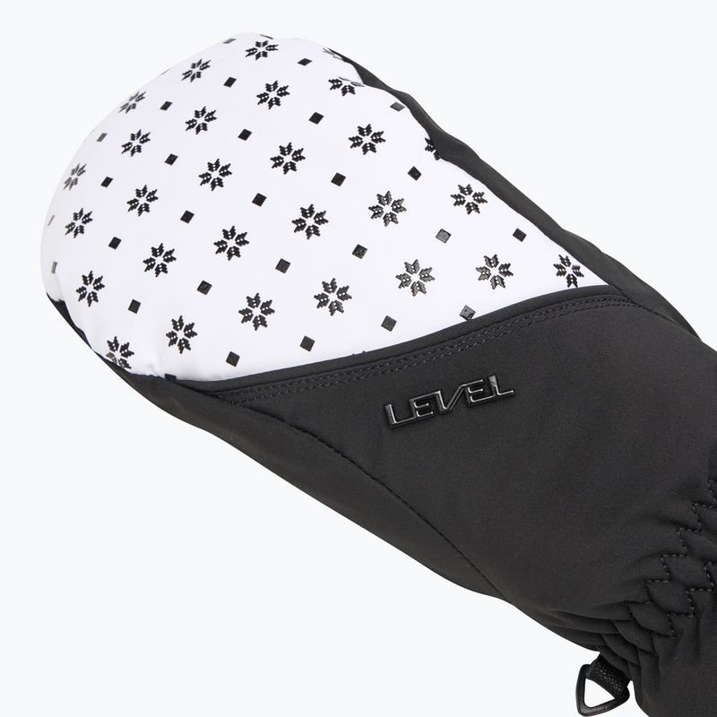 Women's Level Mummies Mitt black/white ski glove 4