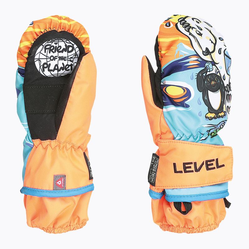 Level Animal children's ski gloves orange