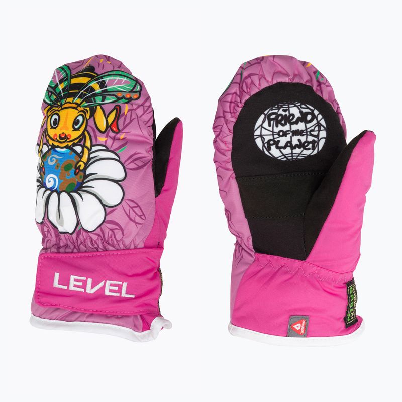 Level Animal pink children's ski gloves
