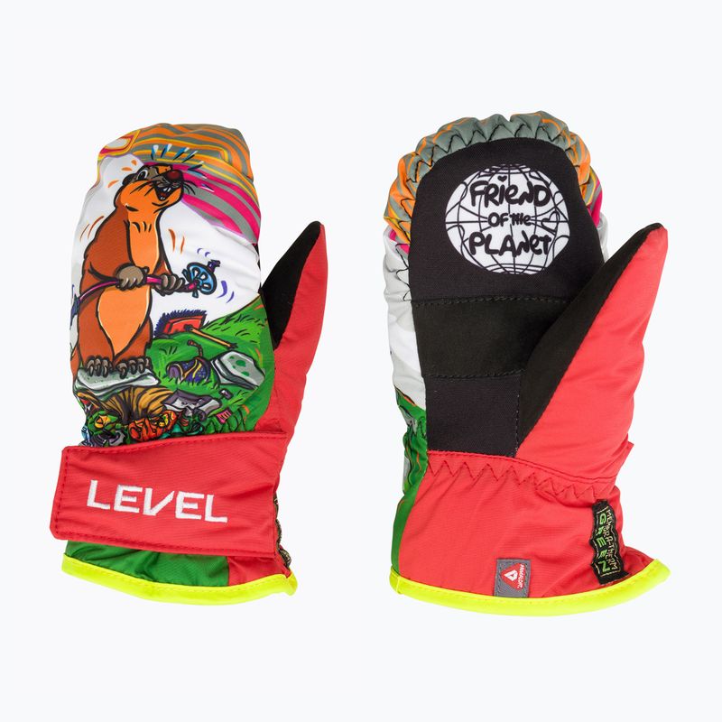 Level Animal pk rainbow children's ski gloves