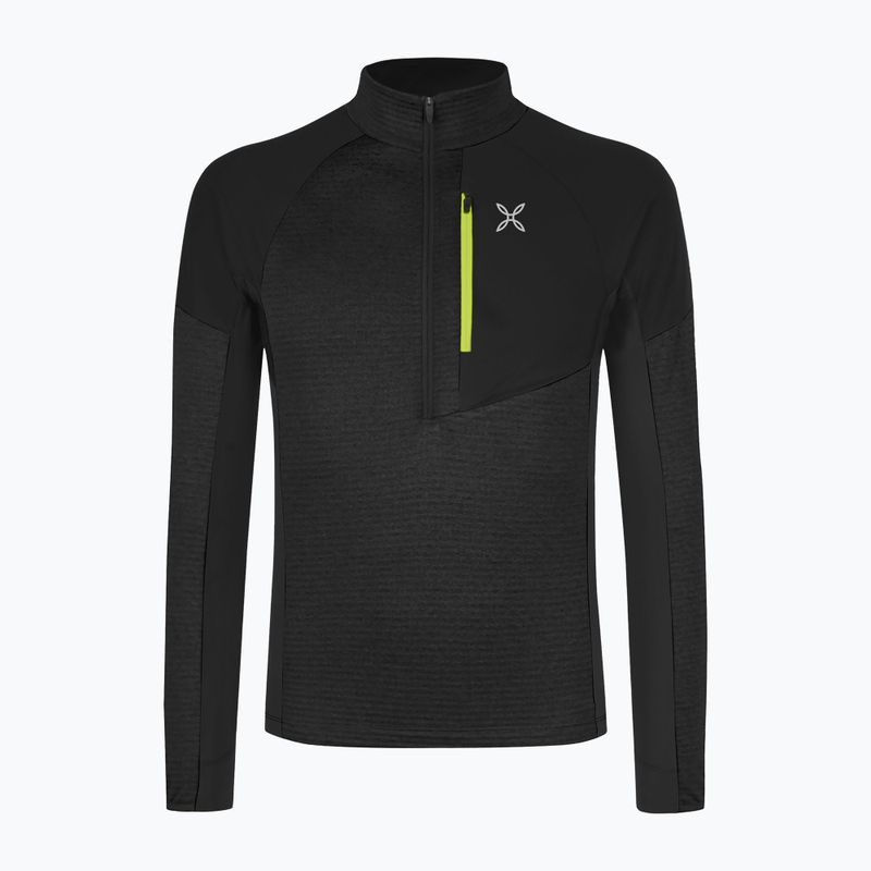 Men's Montura Thermal Grid 2 Anorak black/ lime green sweatshirt