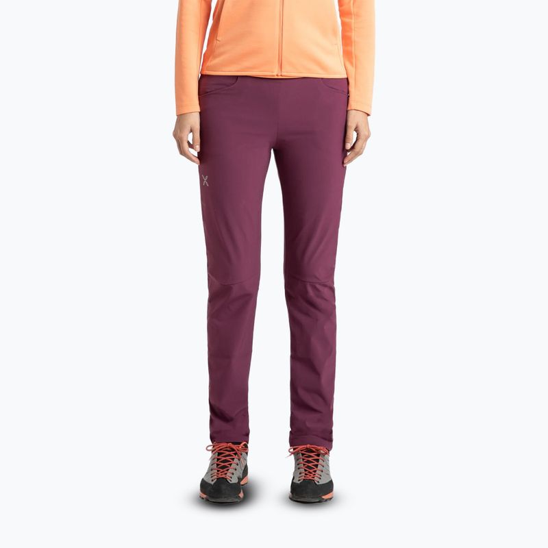 Women's trekking trousers Montura Rise vinaccia/baton rouge