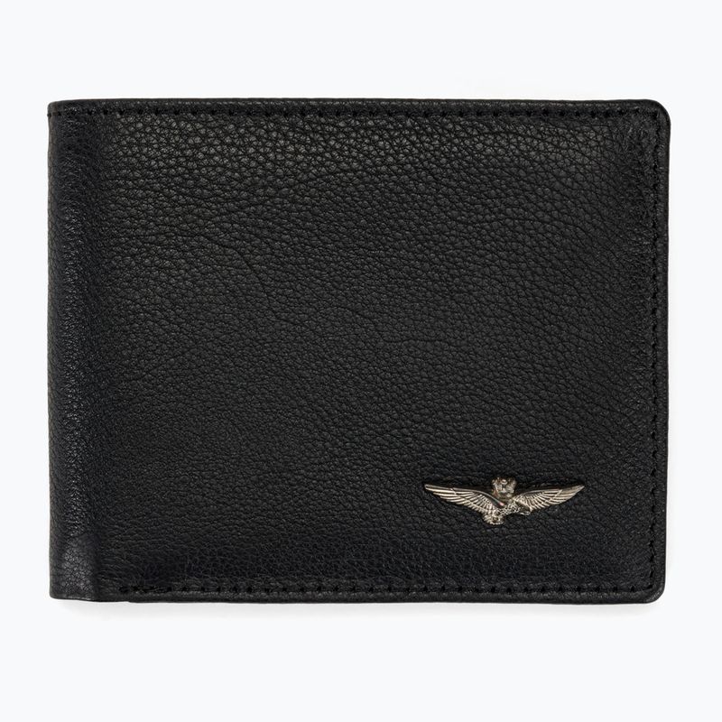 Men's Aeronautica Militare Leather With Turreted Eagle black wallet 2