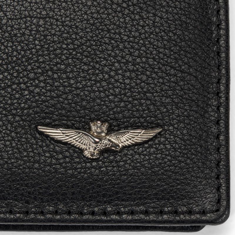 Men's Aeronautica Militare Leather With Turreted Eagle black wallet 4