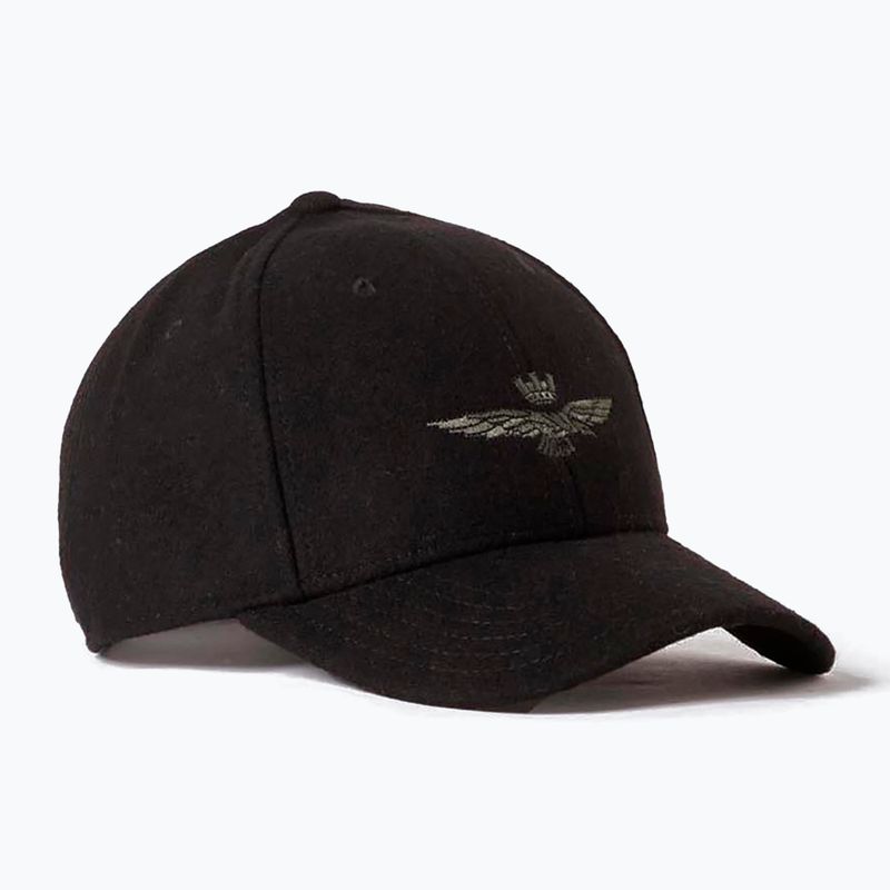 Men's Aeronautica Militare Wool Eagle Embroidery jet black baseball cap