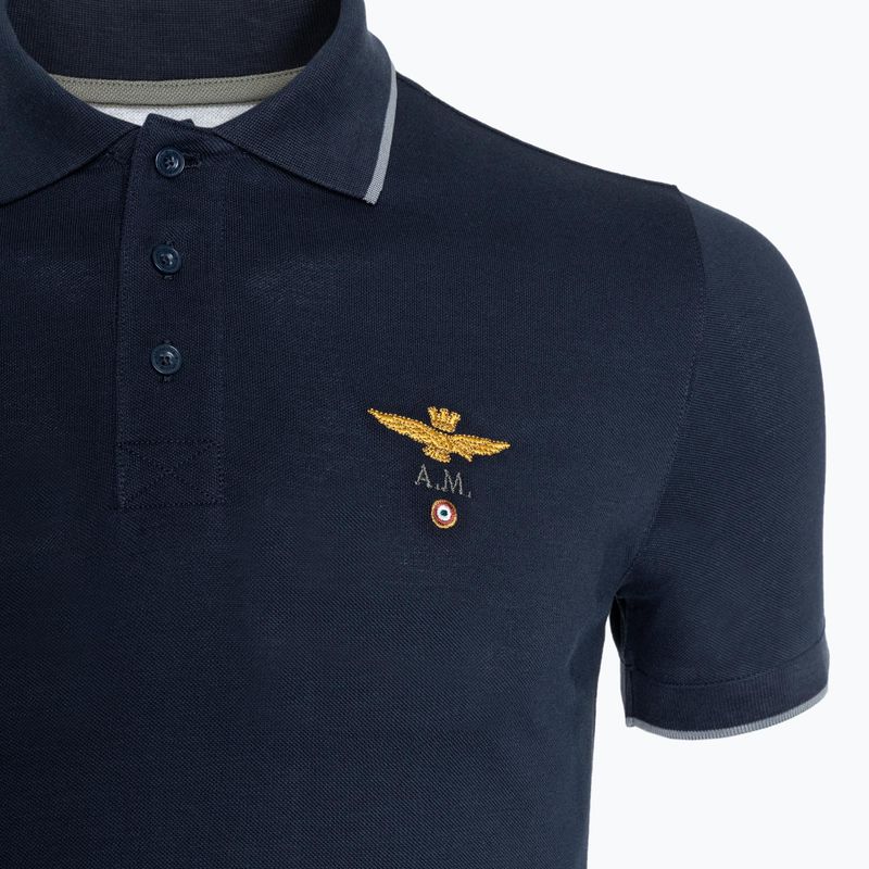 Men's Aeronautica Militare Essential blue/black polo shirt 3