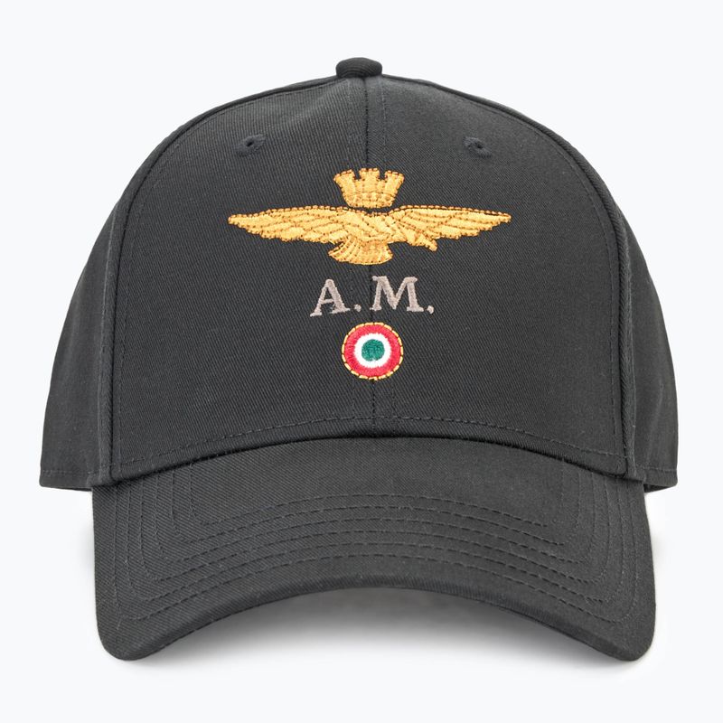 Men's Aeronautica Militare Cotton With Logo jet black baseball cap 2