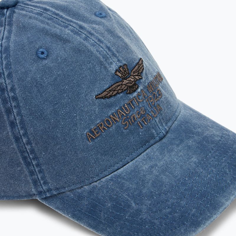 Men's Aeronautica Militare Pigment Treated blue navy baseball cap 3