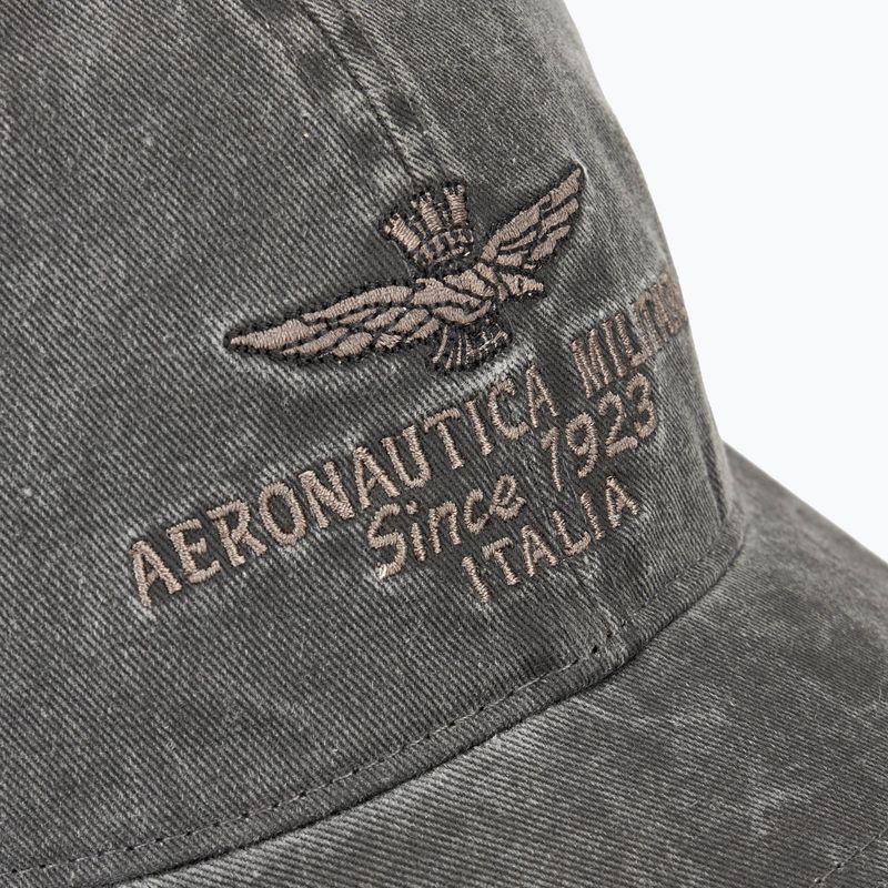 Men's Aeronautica Militare Pigment Treated jet black baseball cap 3