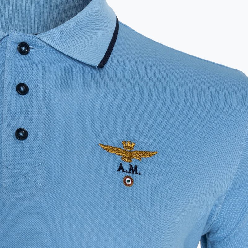 Men's Aeronautica Militare Essential light blue polo shirt 3