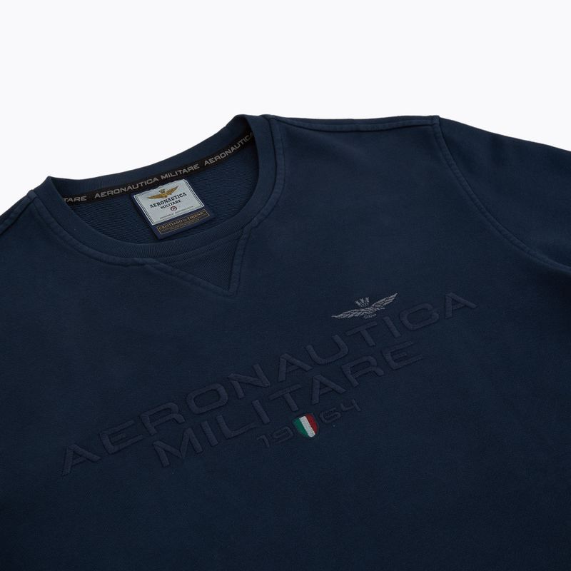 Men's sweatshirt Aeronautica Militare 251FE1985F539 navy blue washed 4