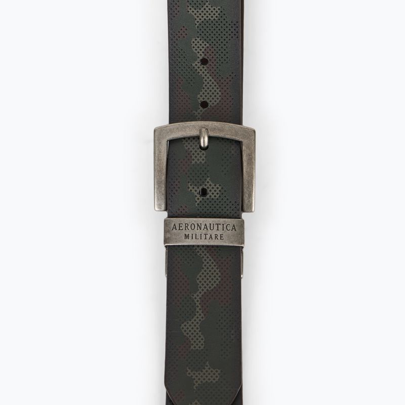 Men's belt Aeronautica Militare 251CP264PL276 camou military olive / testa di moro 2