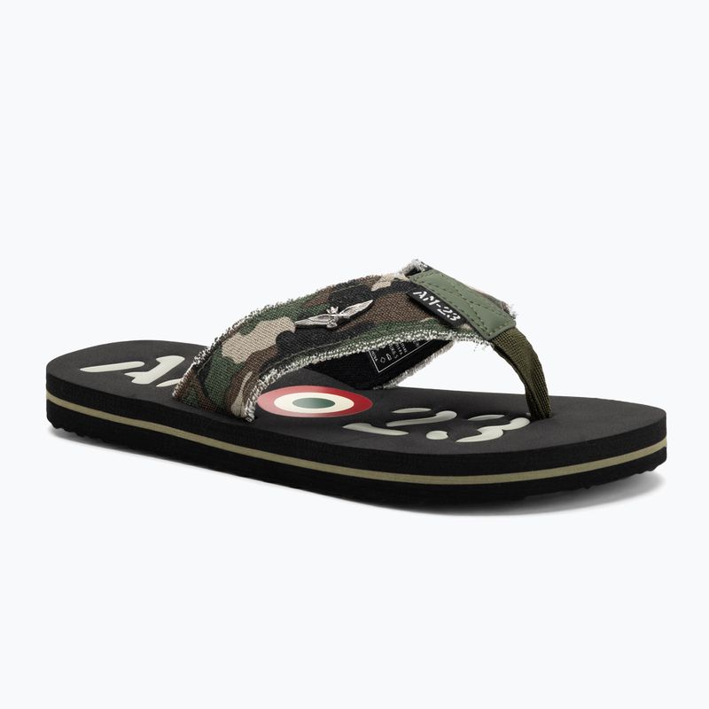Men's Aeronautica Militare 251SC310CT3593 camouflage green flip flops