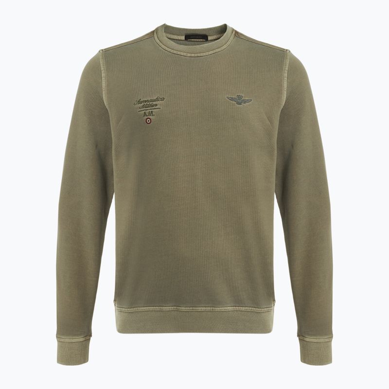 Men's Aeronautica Militare Girocollo military olive washed sweatshirt