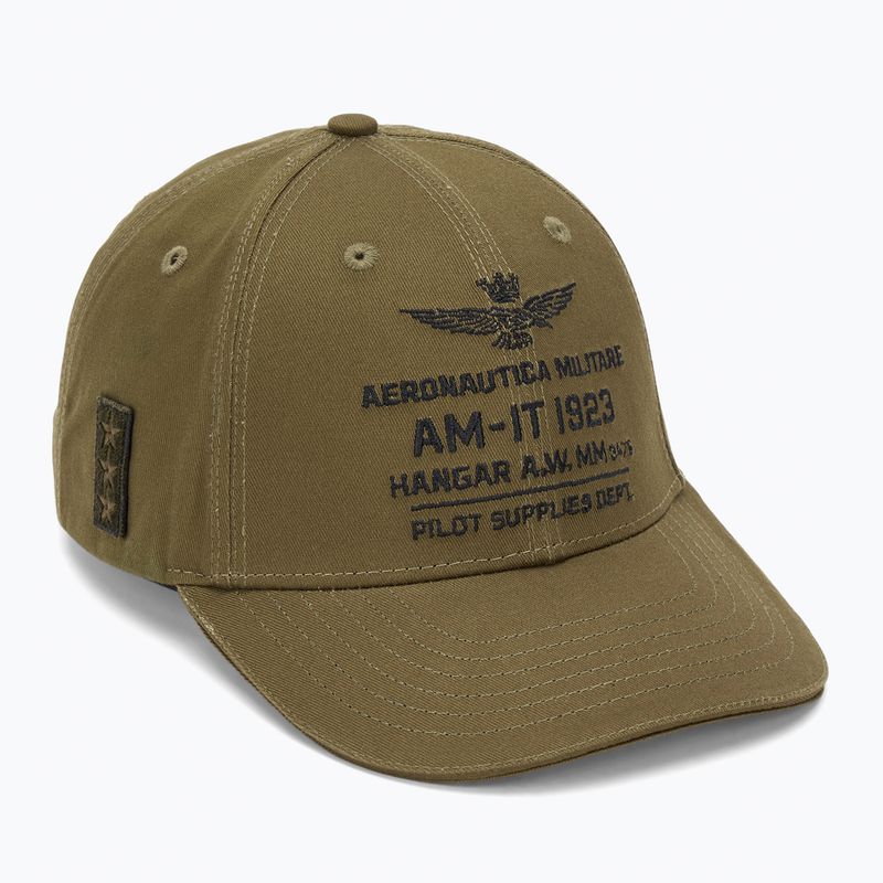 Men's baseball cap Aeronautica Militare 252HA1223UCT03299 dark olive