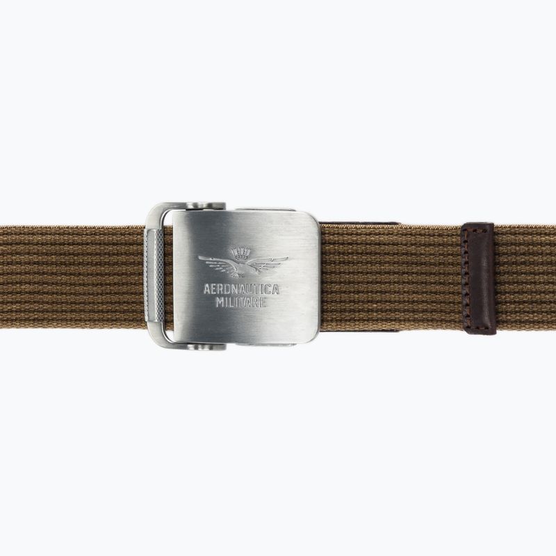 Men's trouser belt Pasek Aeronautica Militare 262CI0319UCT04306 caffelatte 2