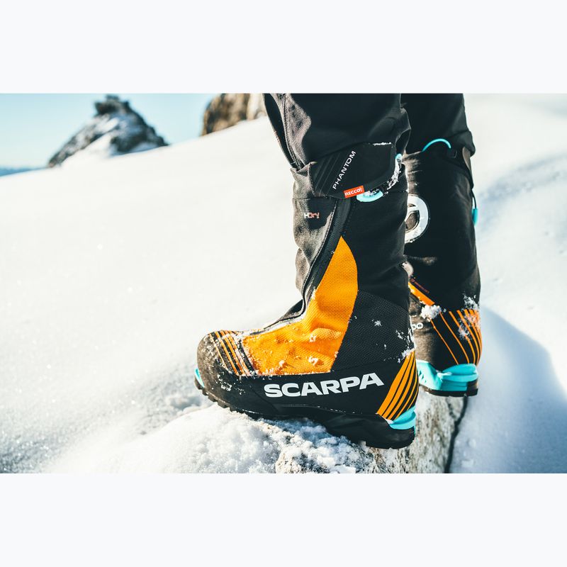 Men's high alpine boots SCARPA Phantom 6000 black/ bright orange 11