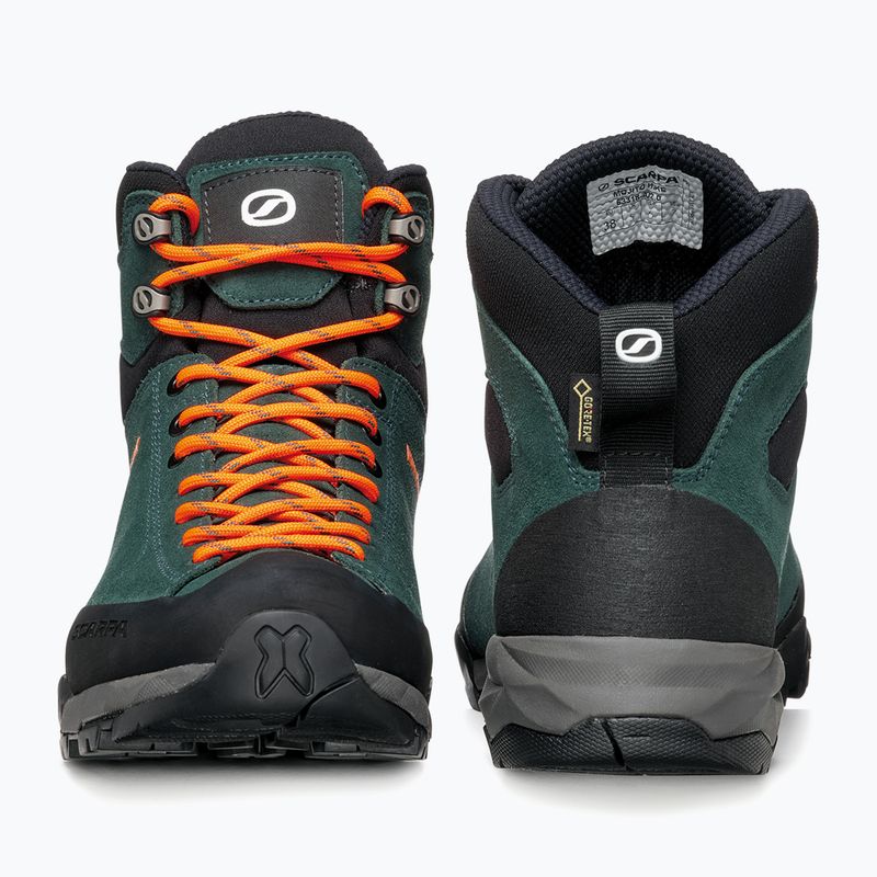 Women's trekking boots SCARPA Mojito Hike GTX botanic green/orange pop 12