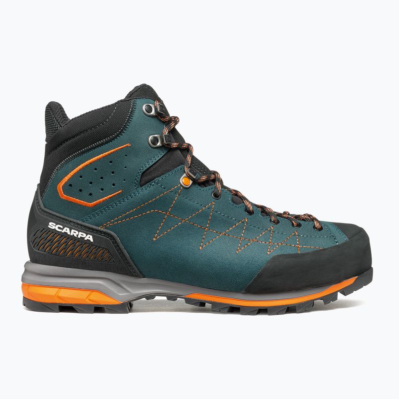 Men's approach shoes SCARPA Zodiac TRK GTX petrol/rust orange 9