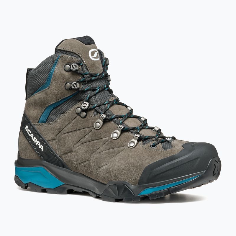 Men's trekking boots SCARPA ZG Trek GTX titanium/lake blue 8