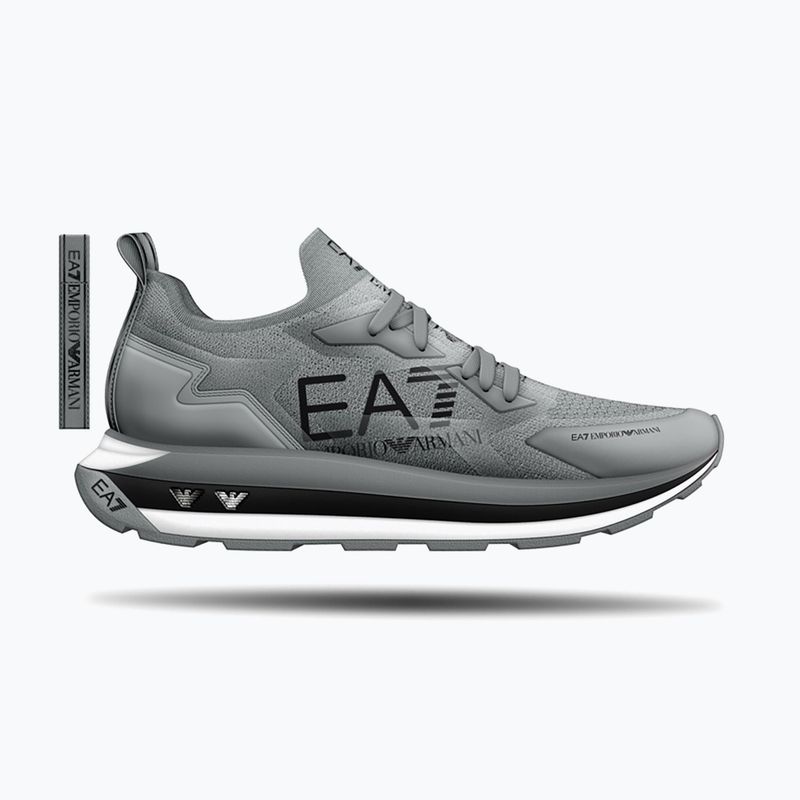 EA7 Emporio Armani Black & White Altura Knit griffin/black shoes 8