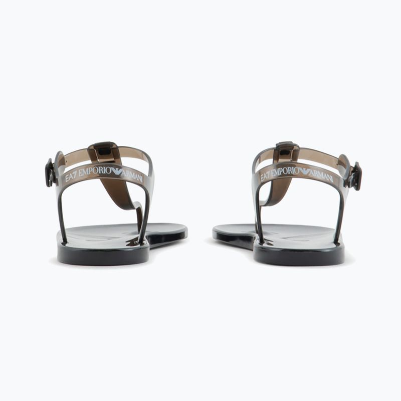 Women's EA7 Emporio Armani Water Sports Jelly Graphic monogram black graphic/black logo sandals 3