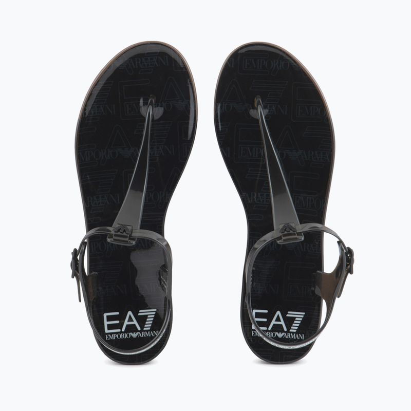 Women's EA7 Emporio Armani Water Sports Jelly Graphic monogram black graphic/black logo sandals 5
