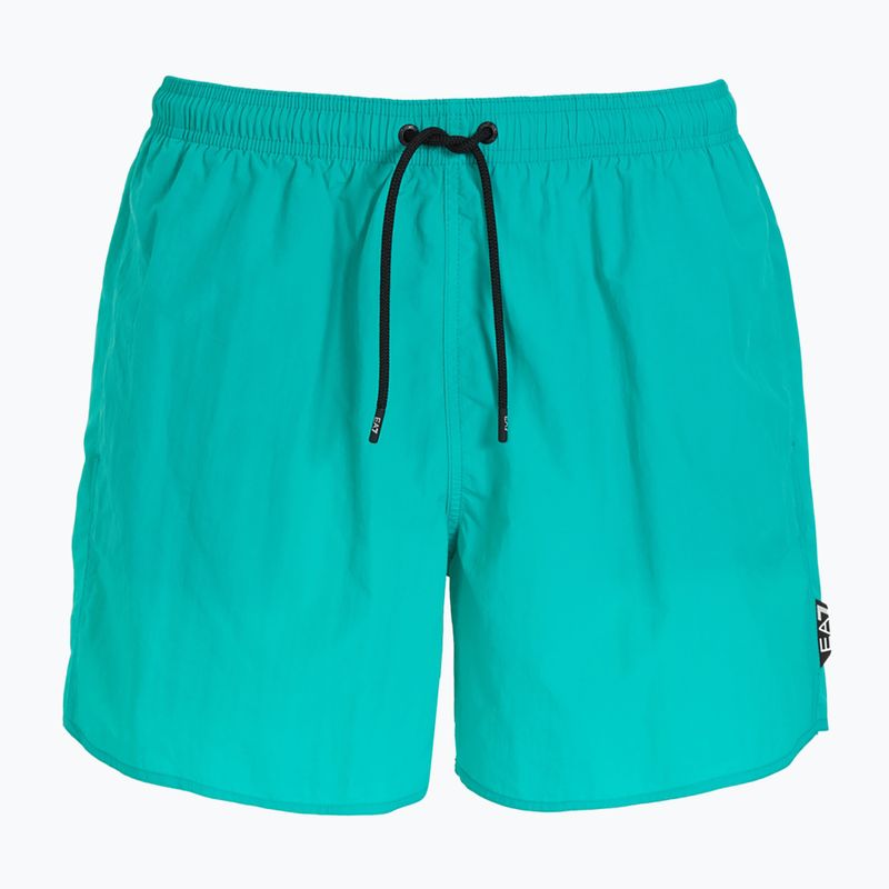 Men's EA7 Emporio Armani Water Reactive Monogram Boxer swim shorts spectra green