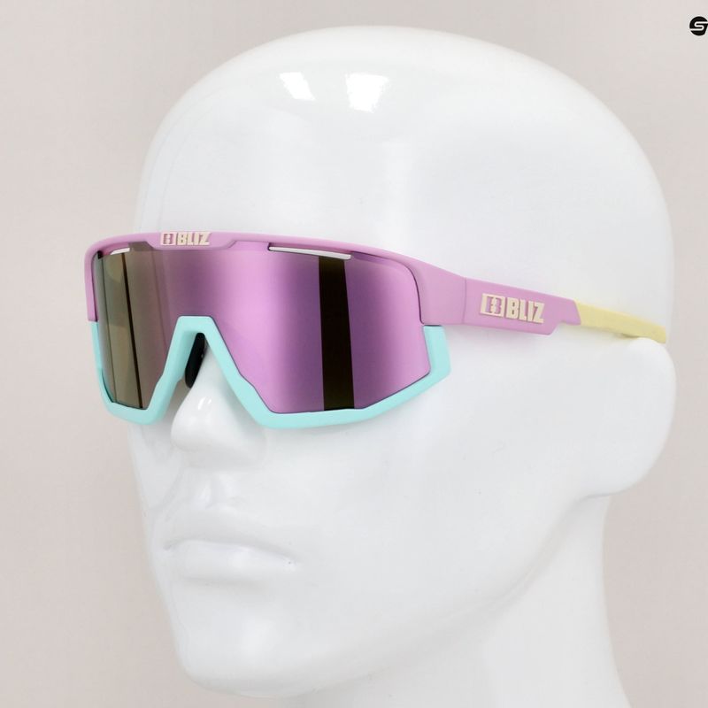 Bliz Fusion S3 matt pastel purple yellow logo / brown pink multi 52305-34 cycling glasses 7